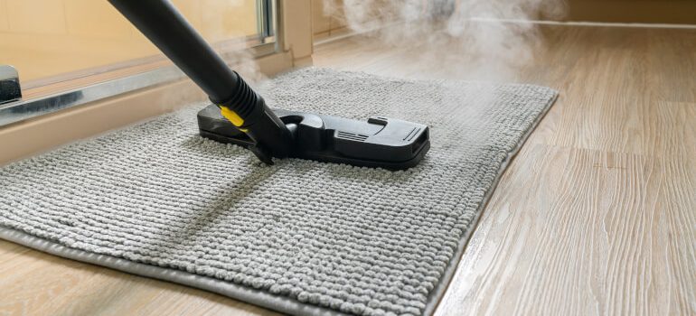 Disinfecting carpet with steam