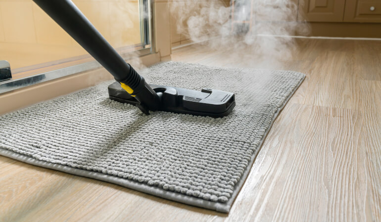 Disinfecting carpet with steam